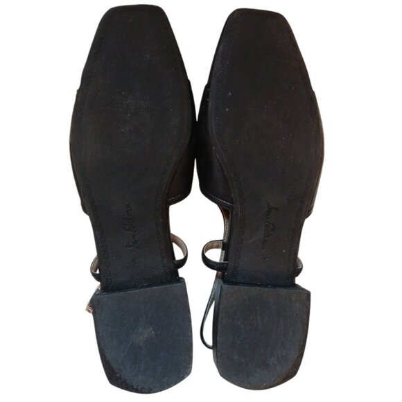 SAM EDELMAN Black Leather Flat Slingbacks Square Toe - Like New - Picture 9 of 11